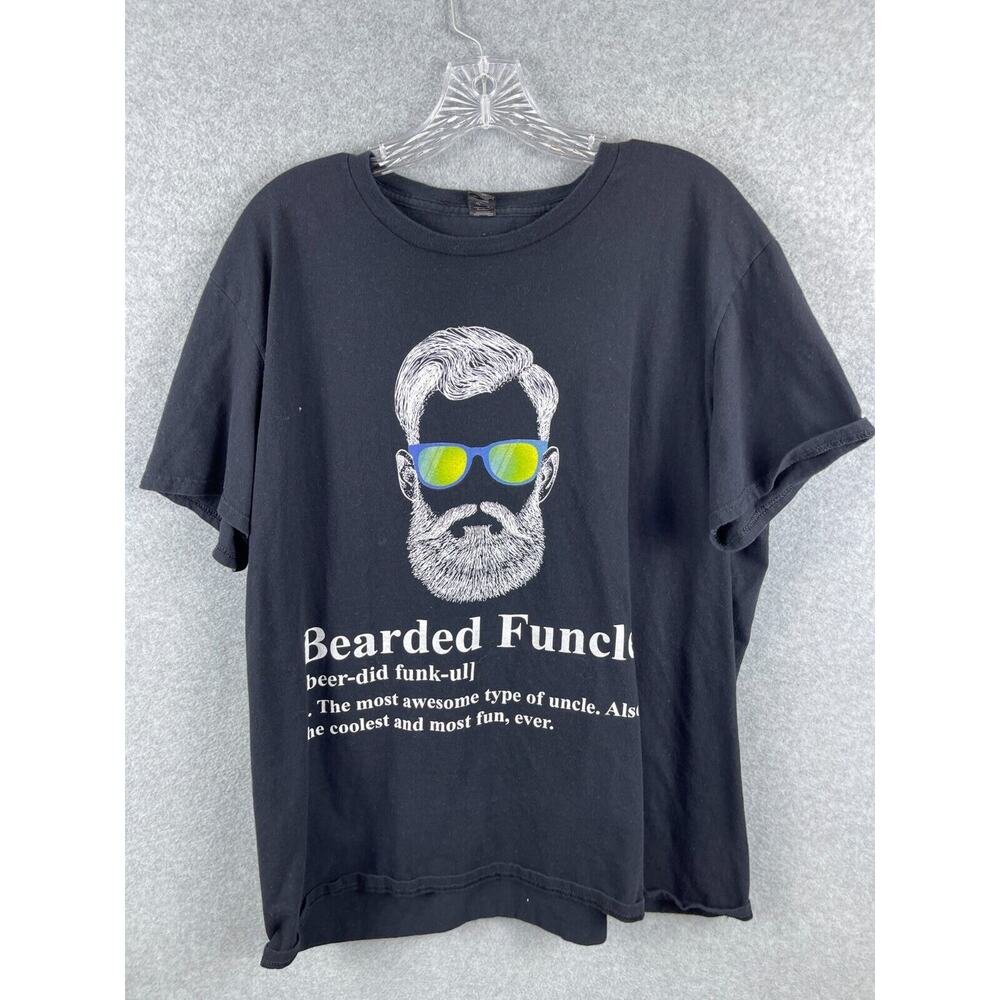 Bearded Funcle Uncle Shirt Men's XL Black Short Sleeve Tee‎ Funny Gag Gift